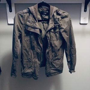 Army green zip up jacket